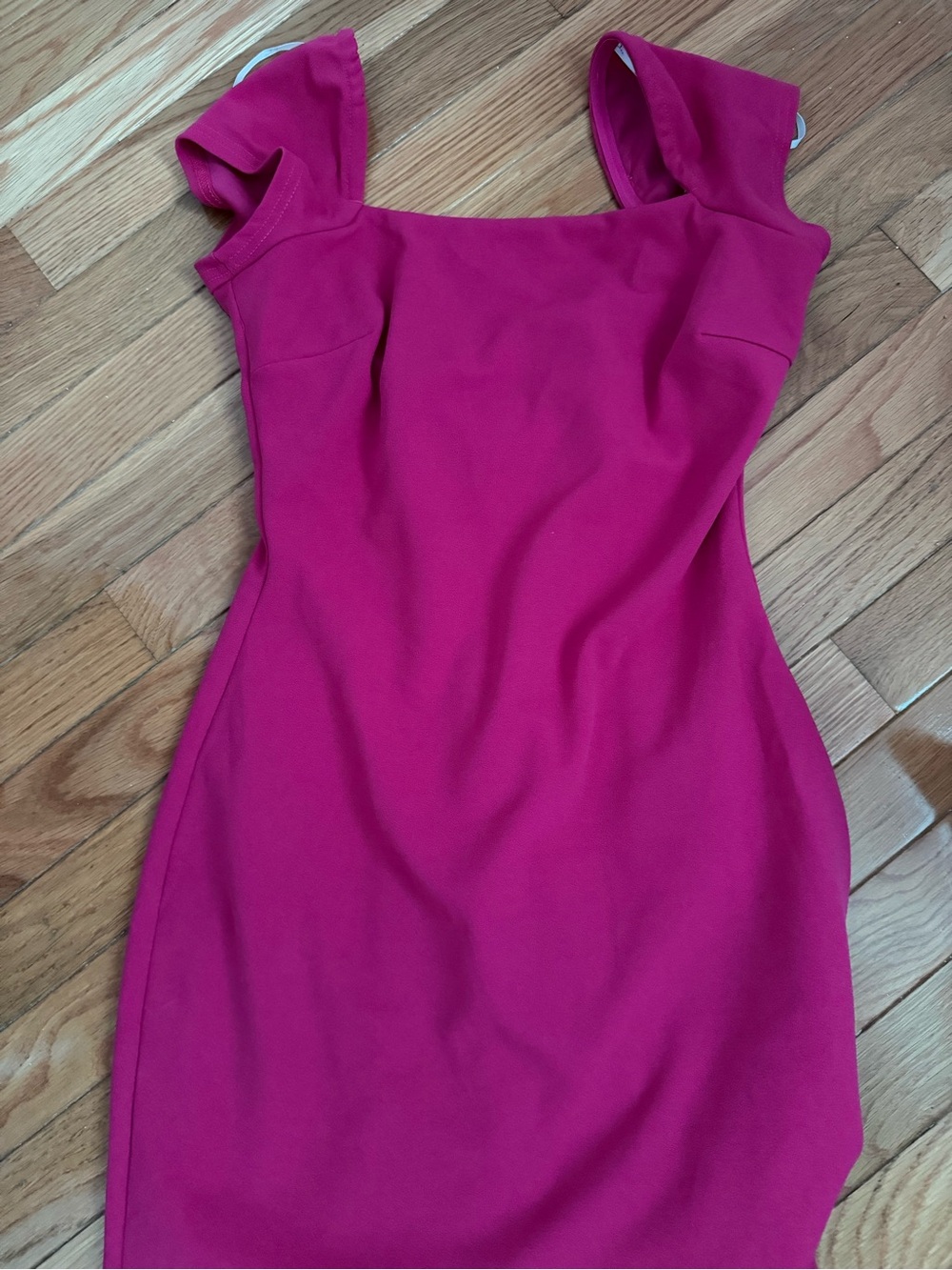 Women's Lulus Fuchsia Square-Neck Sheath Mini Dress